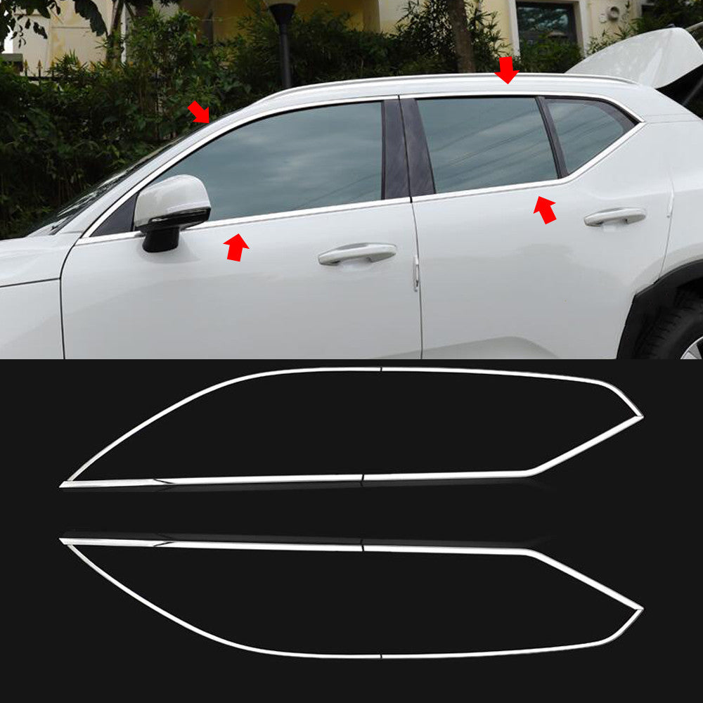 for Volvo XC40 2019-23 Chrome steel Window Full Molding Strip Cover Trim Set 8x