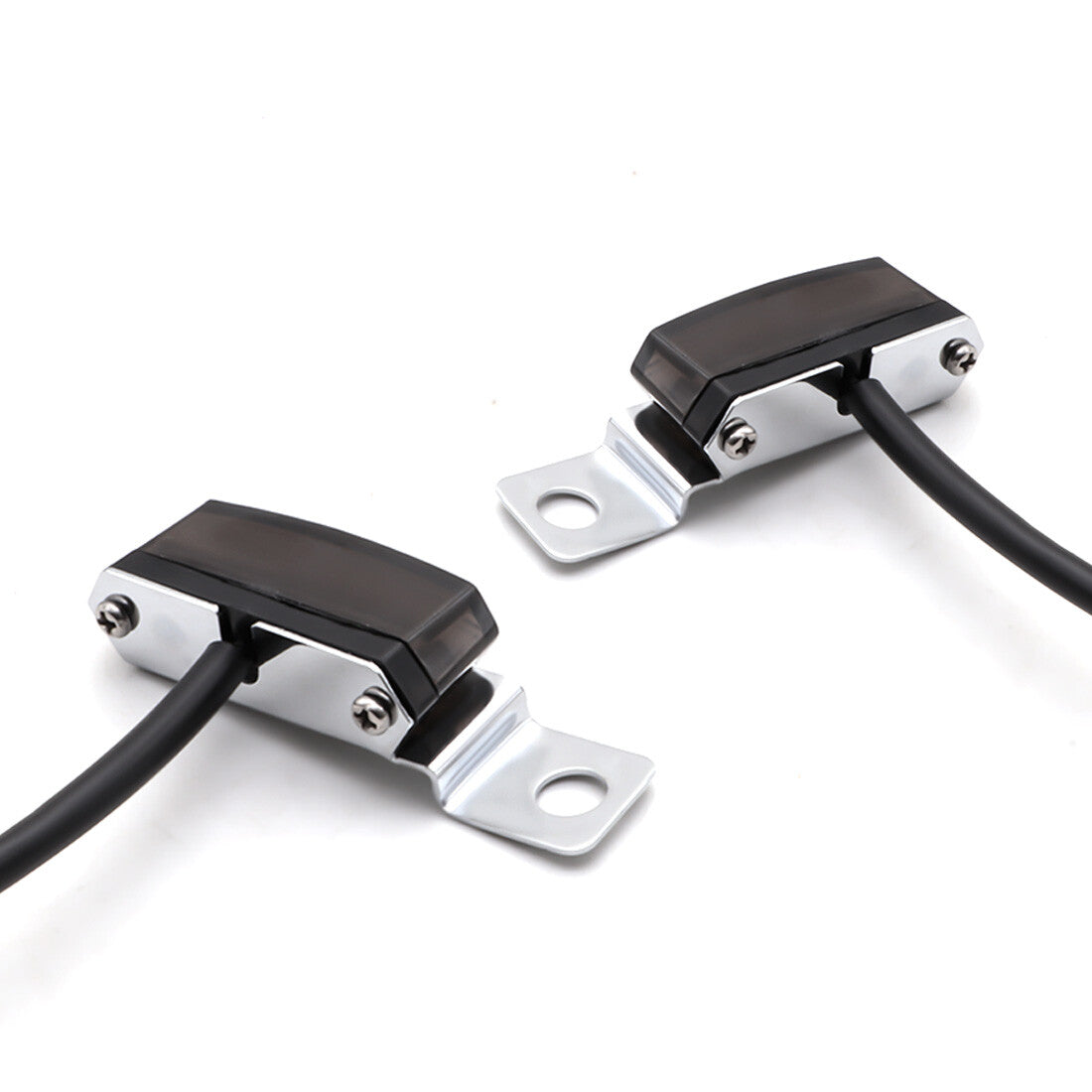 Chrome 12V for Mini LED Brake Clutch Lever Mount Flowing Water Turn Signal Lights Q