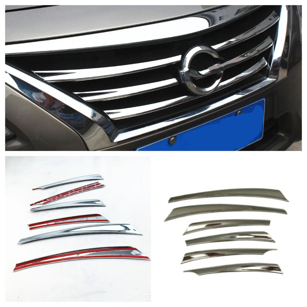 Chrome Front Grille Cover Trims Set 6pcs For VERSA SEDAN 2015-2018 New n