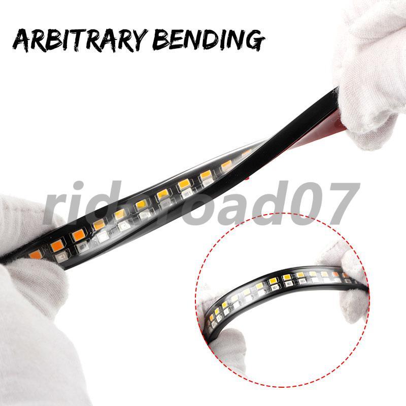 Flexible Motorcycle LED Strip 36LED Turn Signals Brake Stop Running Tail Light