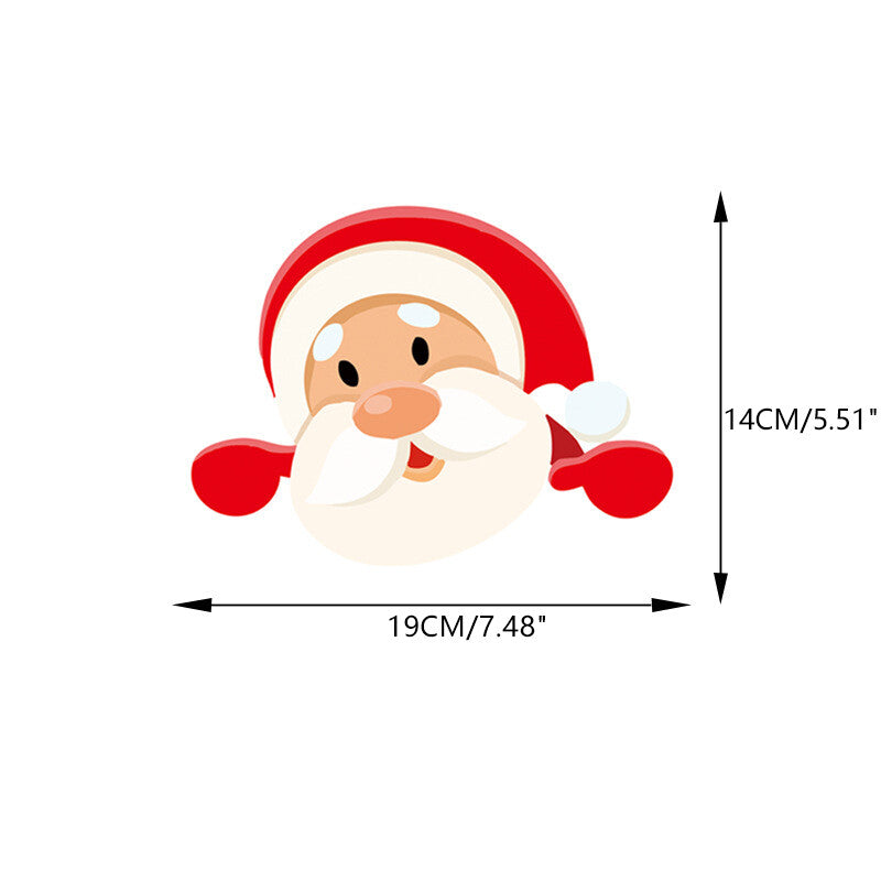 2Pcs Car Window PVC Sticker Santa Claus Pattern Car Rear Window Xmas Decals B M Q