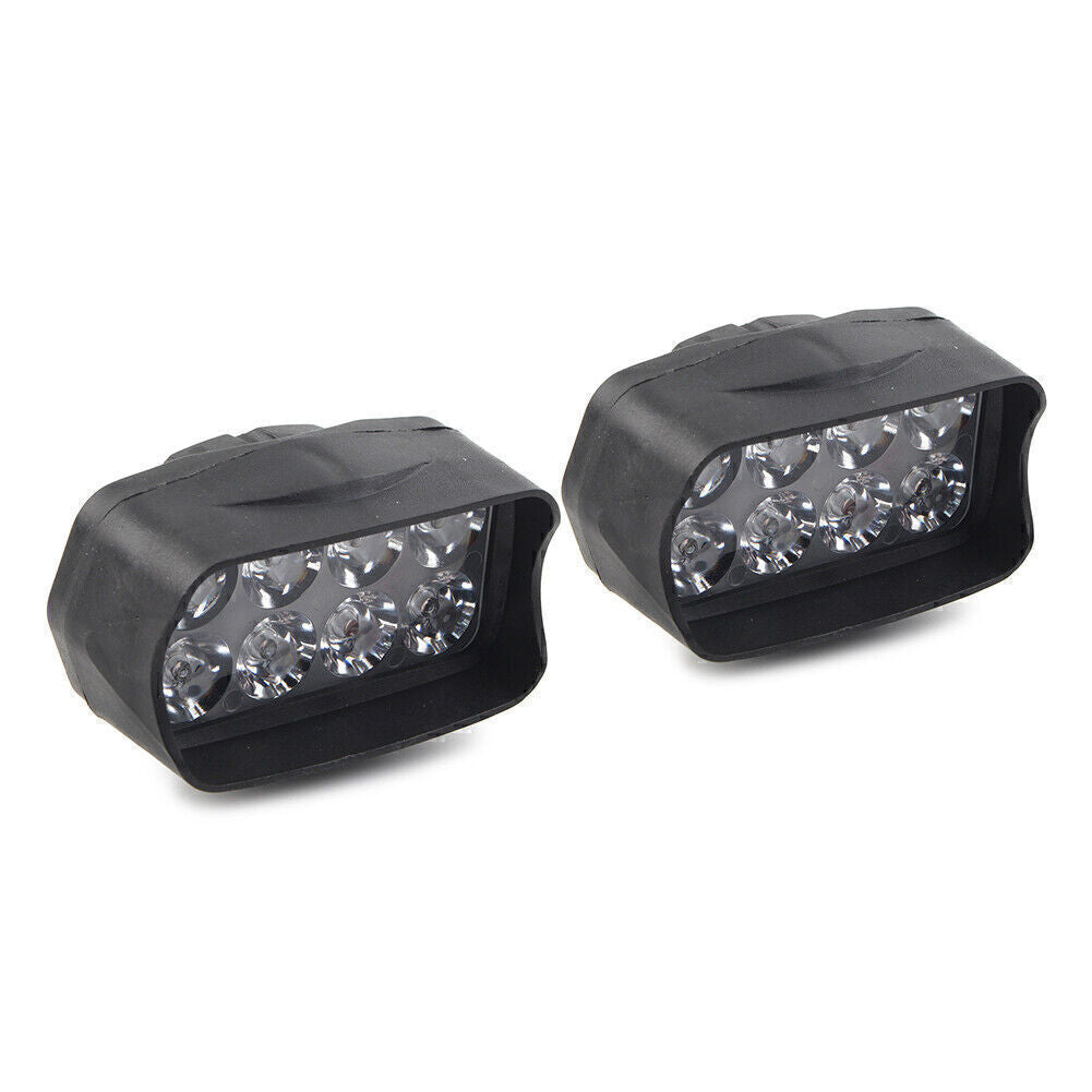 2X Motorcycle External Headlight Spot Fog Light 8-LED Headlamp Fit Car UTVs ATVs