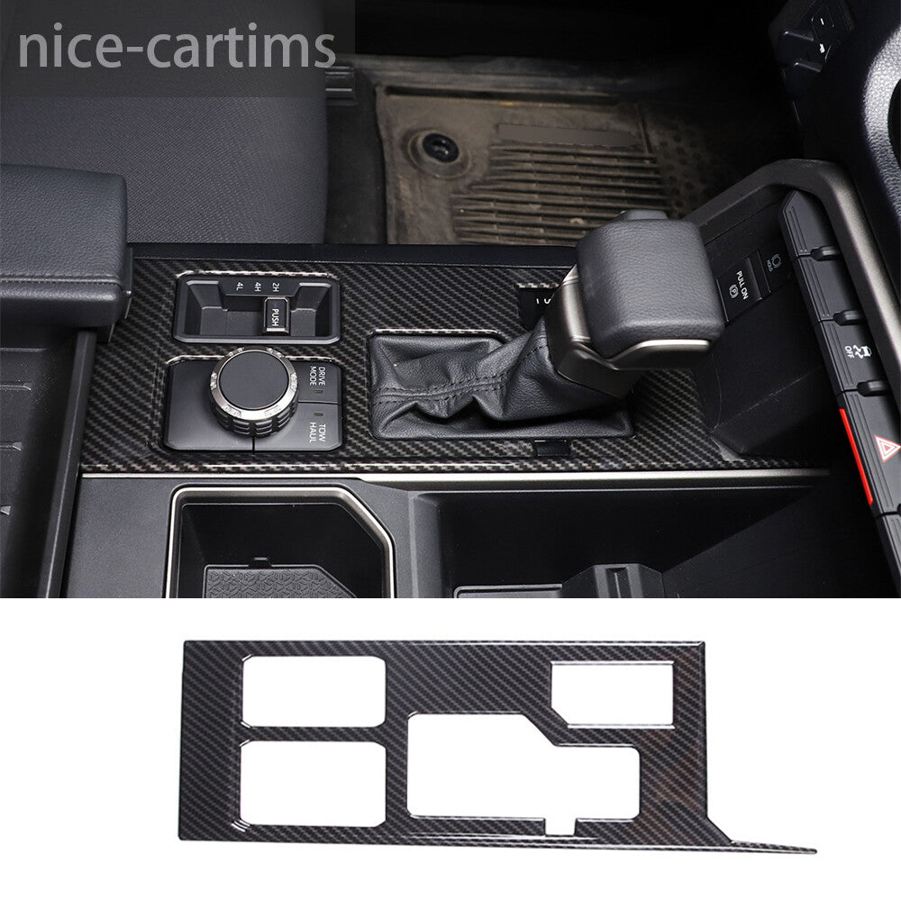 Carbon ABS Central Control Gear Shift Panel Trim For Toyot@ Tundr@ Sequoia 2022+