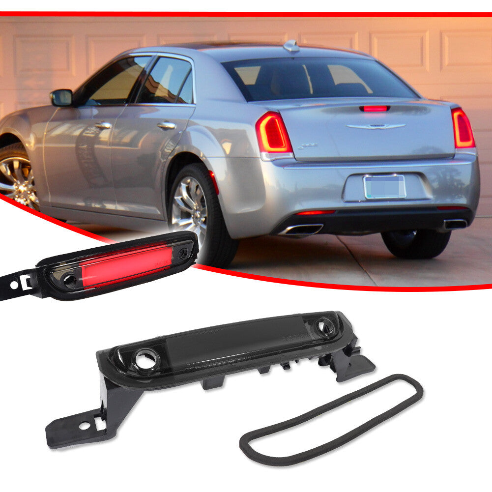 A smoke lens LED rear mounted third brake light suitable for 2015-23 for Chrysler 300- v