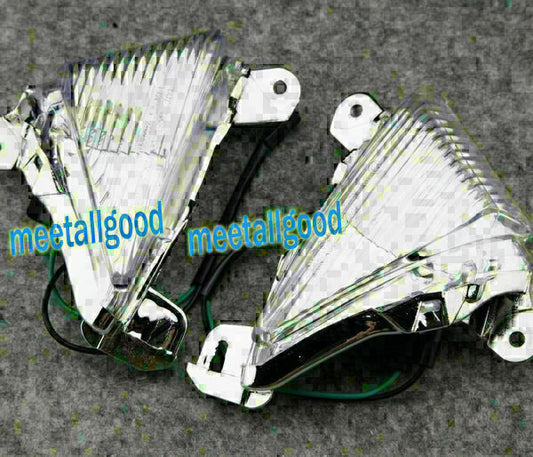 Front Turn Signal Indicator Clear Lens Blinker Fit for Kawasaki ZX10R 650R ZX6R ZX14 Q