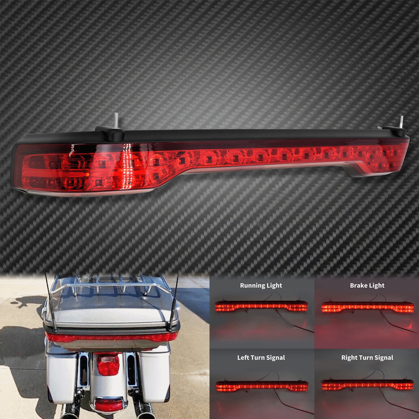 LED King Tour-Pak Brake Turn Tail Lamp Fit for Harley Ultra Limited 2014-2021