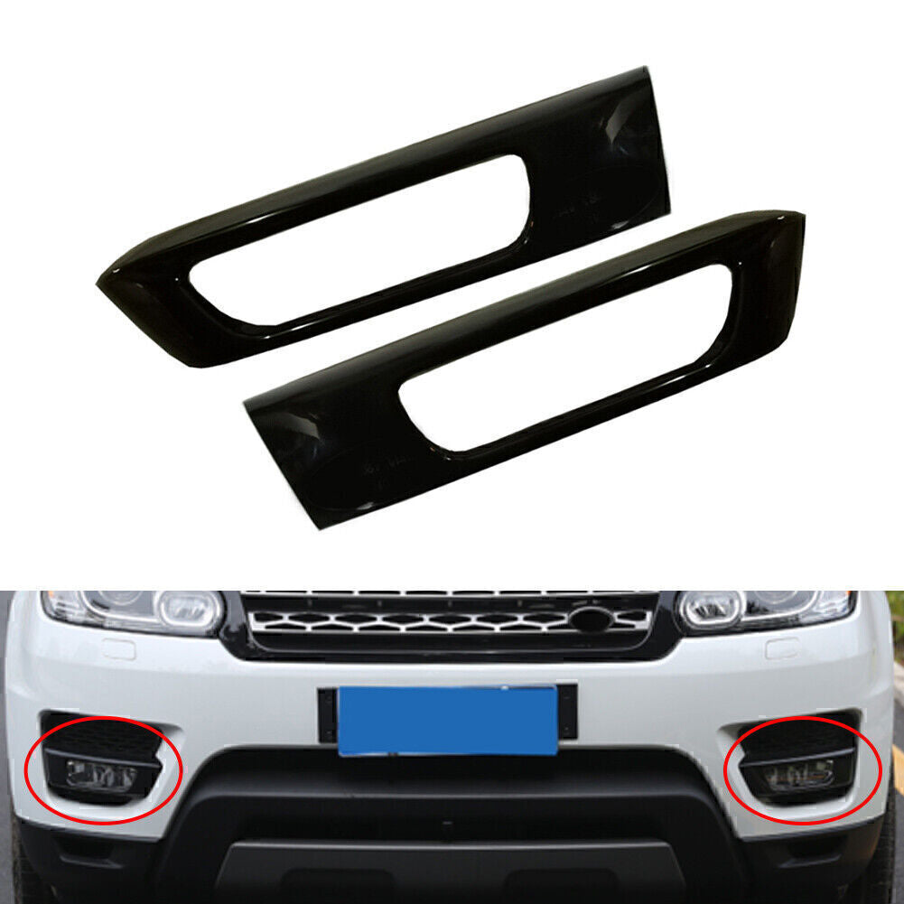 Front Bumper Fog Light Lamp Cover Fit for Range Rover Sport 2014-2017 2016 Black