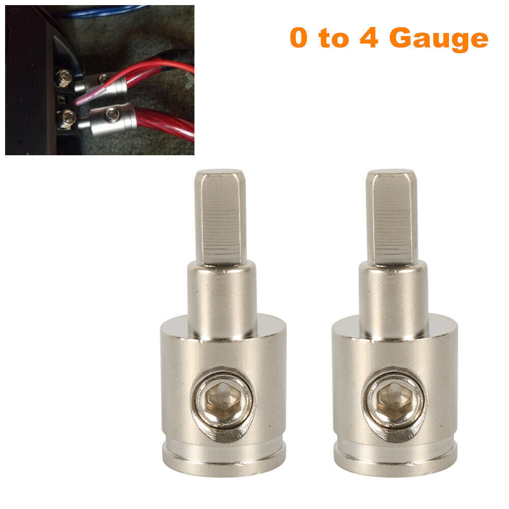 2-piece set of 0 to 4 gauge wire reducer kit with screws, AMP input reducer cable, power supply grounding, AWG- n