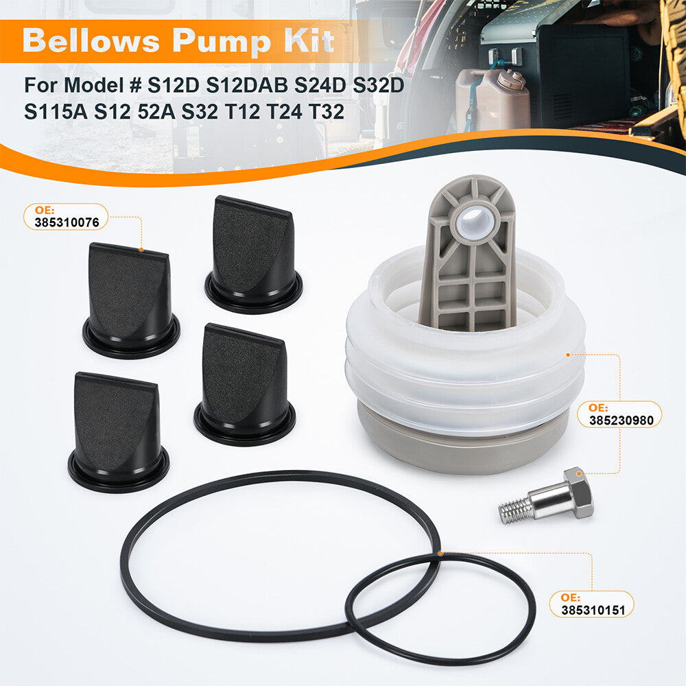 For Dometic Pump Bellows Kit S,T,J,VG  VHT Series Vacuum  Discharge Pump Oring