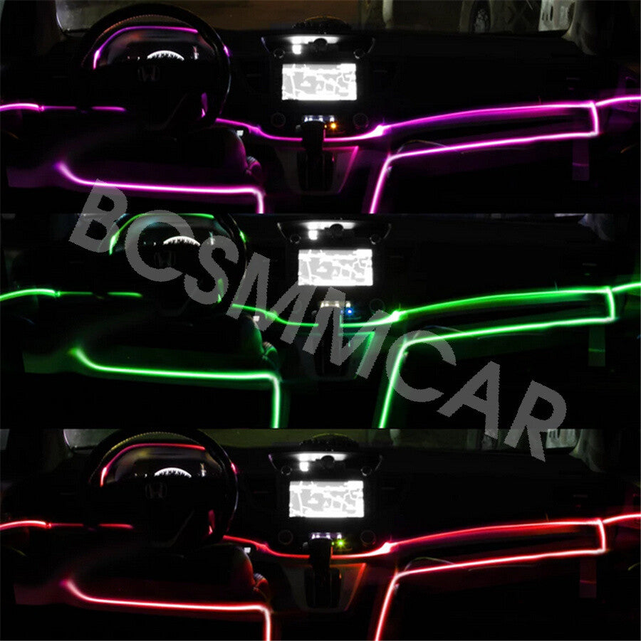 118in RGB LED Car Interior Accessories Decorative Atmosphere Strip Lamp Lights Q