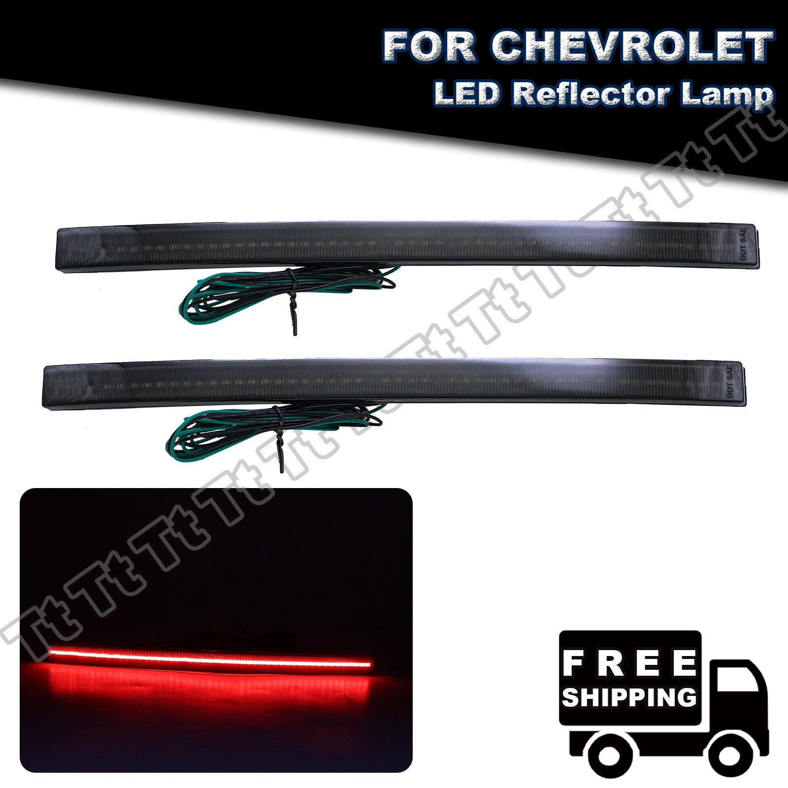 For 2014 - 2019 for Corvette C7 Smoked LED Rear Bumper Reflector Lights - v