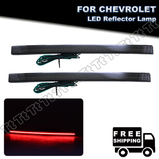For 2014 - 2019 for Corvette C7 Smoked LED Rear Bumper Reflector Lights - v