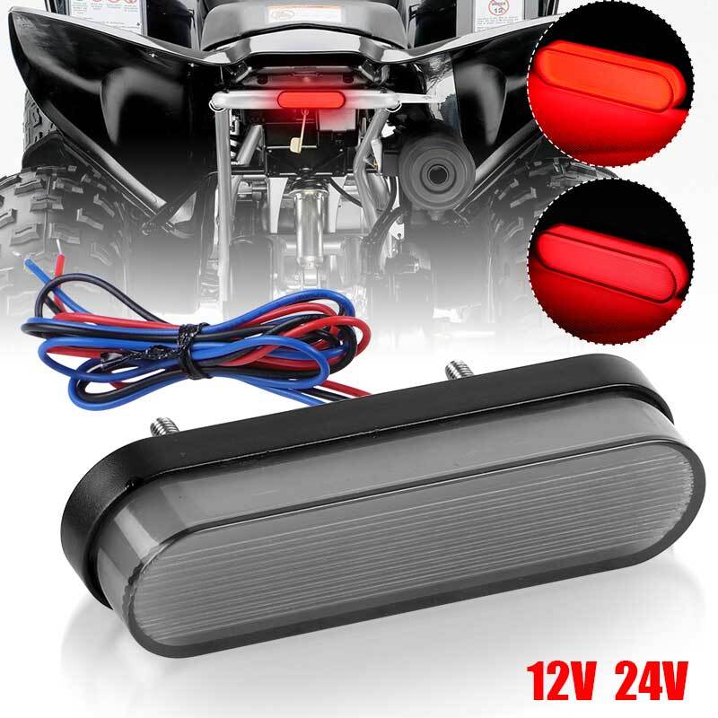 Universal Motorcycle Rear Stop Brake LED Tail Light Red for Dirt Bike ATV UTV