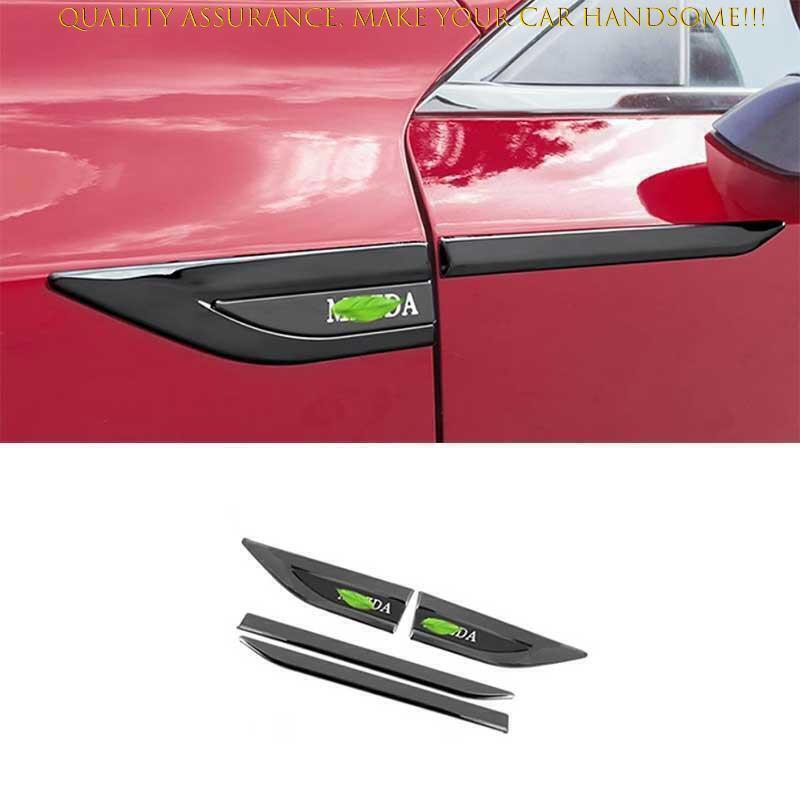 4PCS for Mazda 3 Axela 2019-23 Black Steel Side Fender Air Wing Vent Cover Trim