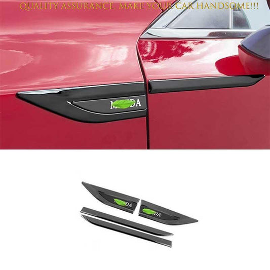 4PCS for Mazda 3 Axela 2019-23 Black Steel Side Fender Air Wing Vent Cover Trim