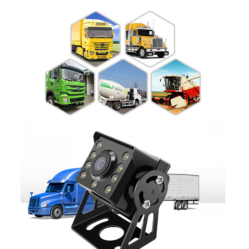 12-24V 8 LED Practical Truck Bus RV Blind Spot Rear View Reverse AV Camera+Cable v