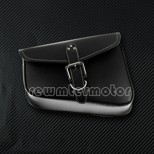 Black Left Side Saddlebag Saddle Bag Fit For Sportster XL883 XL1200 PU Leather Q