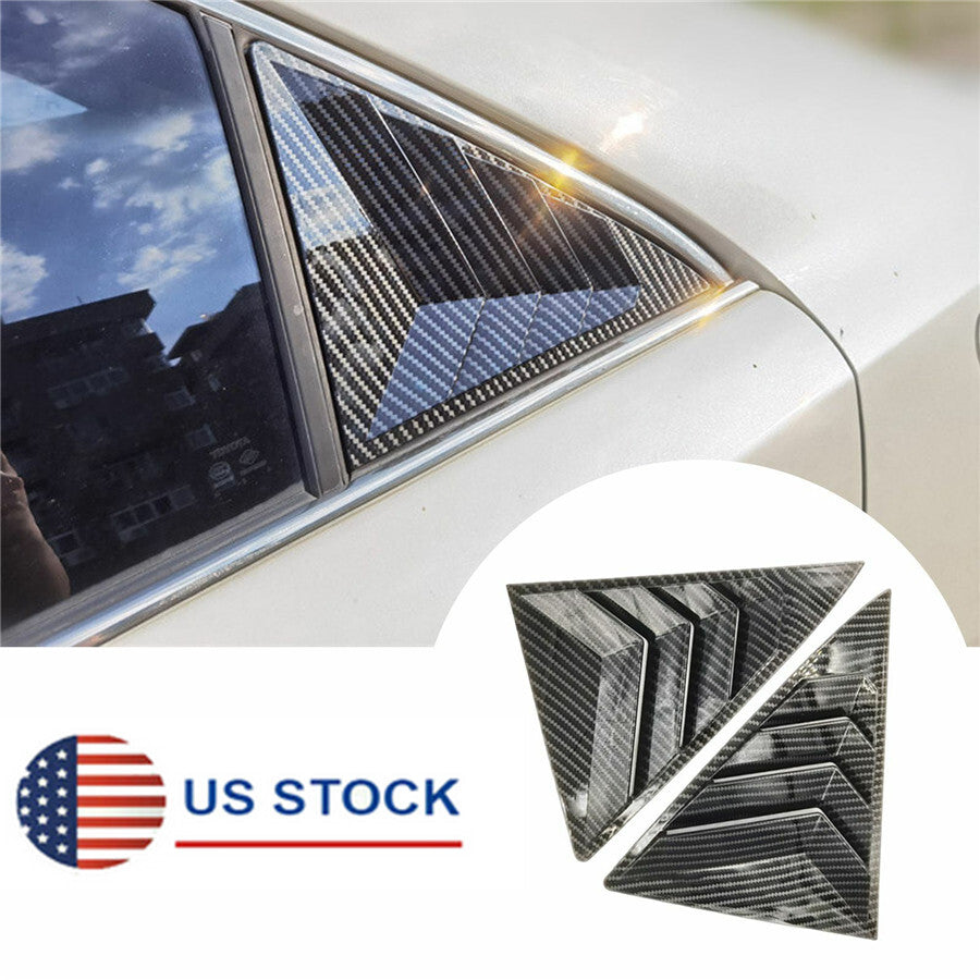For 2012-17 for Toyota for Camry Rear Side Quarter Window Louver Cover Carbon Fiber Look