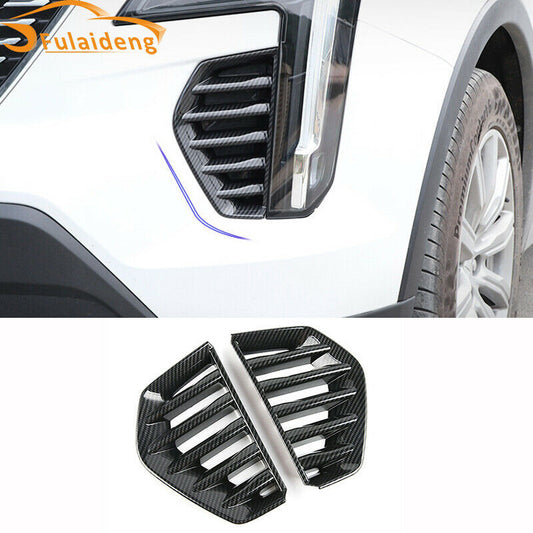 Trim for Cadillac XT4 2018-2021 Carbon Style Front Bumper Fog Light Lamp Covers
