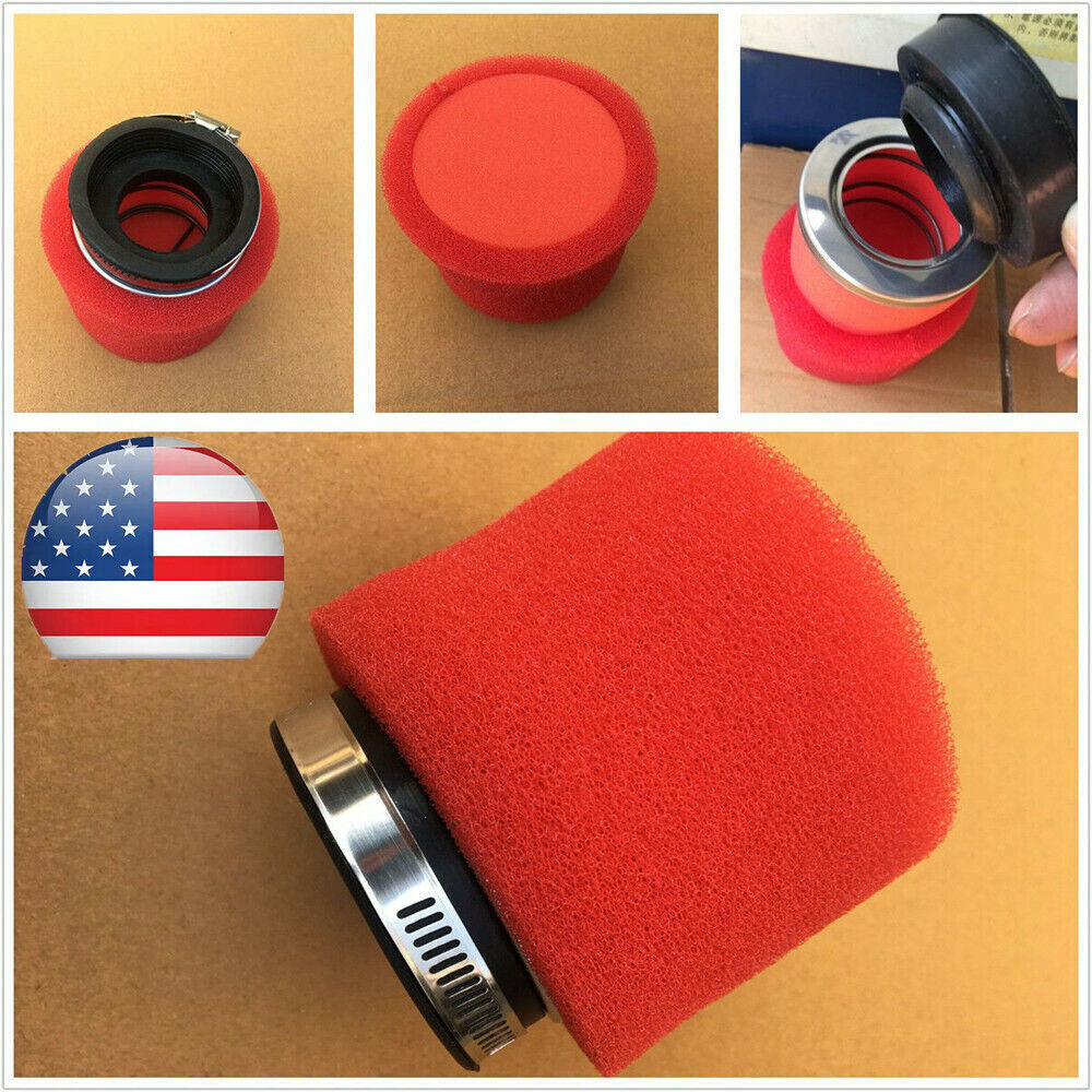 One Pcs 58mm Motorcycle Scooter High Performance Red Foam Air Filter Universal Q