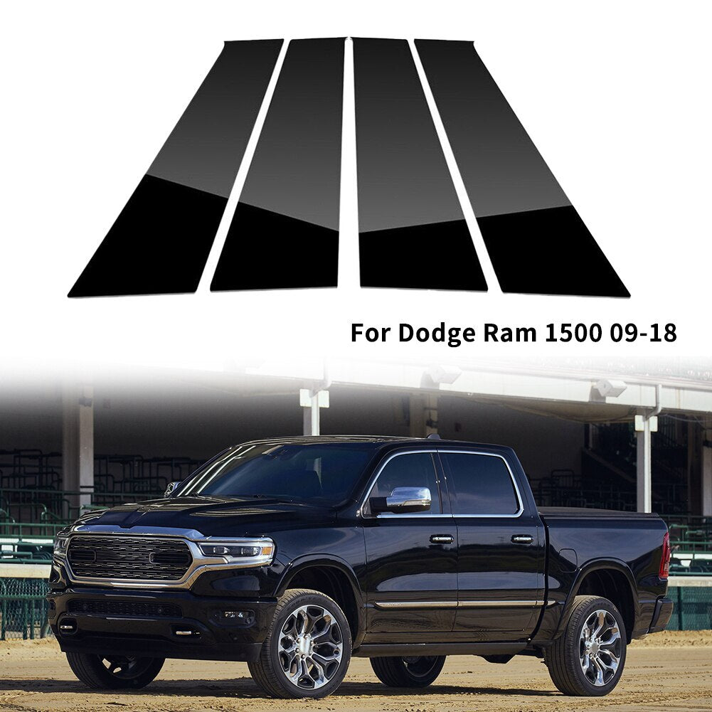 4-Piece Black Studs for 2009-2018 for Dodge for Ram 1500 Extended/Four-Wheel/Unit Door Trim - n