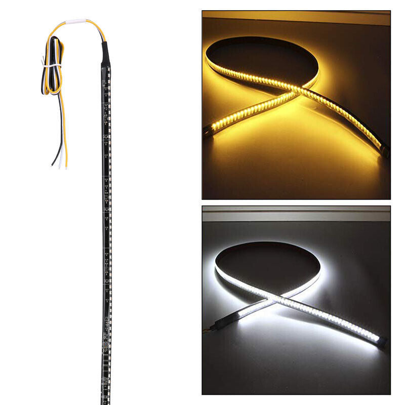 pair of 60cm LED headlight strips, daytime running lights, sequential flow lights, 6W IP65- n