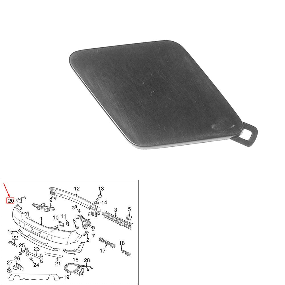 For C30 2010 2011 2012 2013 Rear Bumper Tow Eye Hook Cover Unpainted Plastic Q