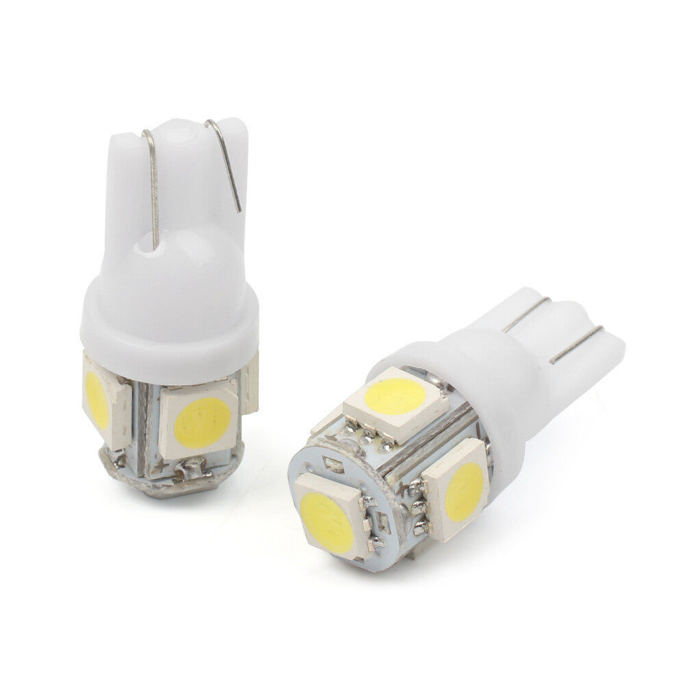 20X White 12V LED T10 Wedge 5-SMD 5050 LED Interior Light Bulbs Universal