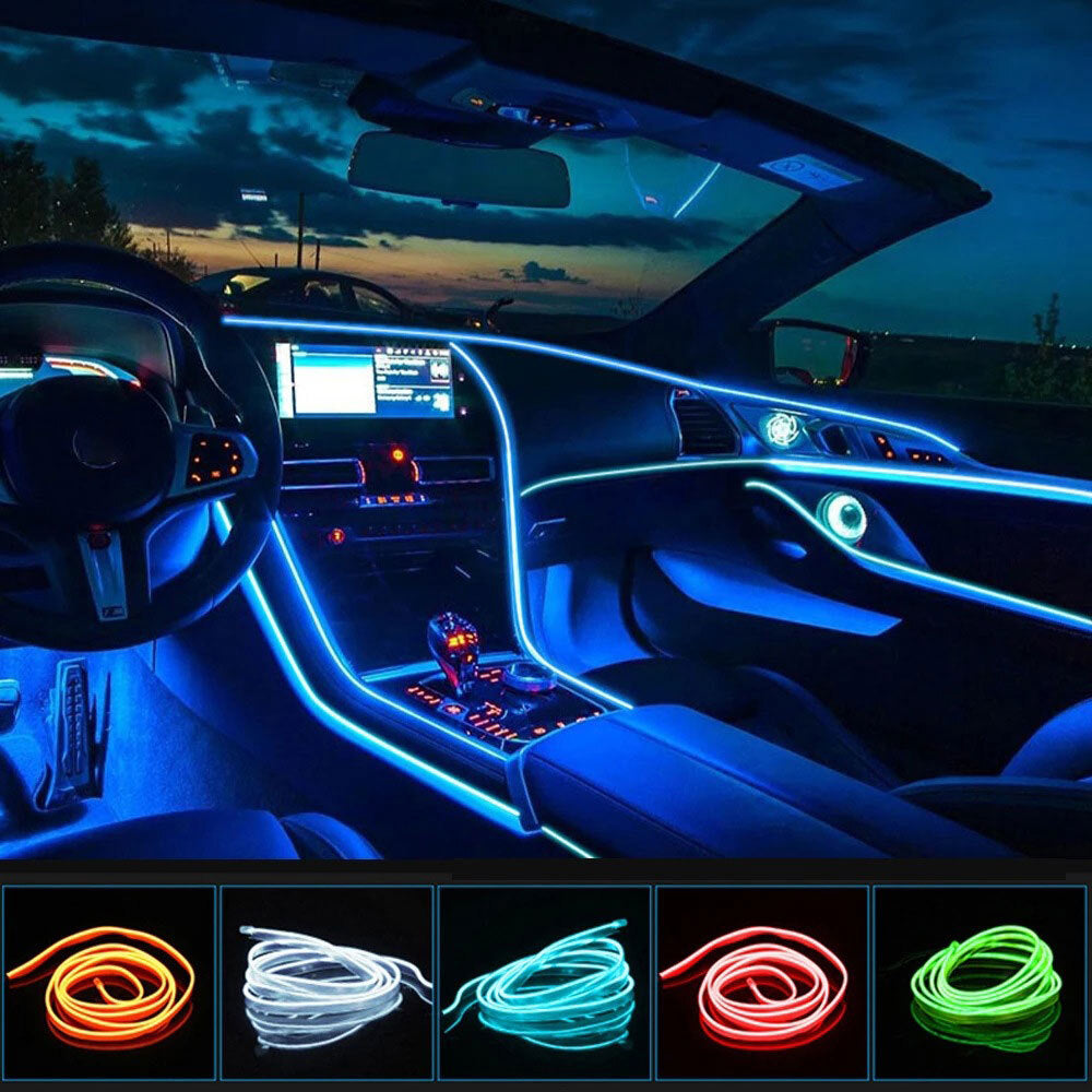 9.8-foot strip light, blue LED, automotive interior light, ambient light, decorative accessory - n