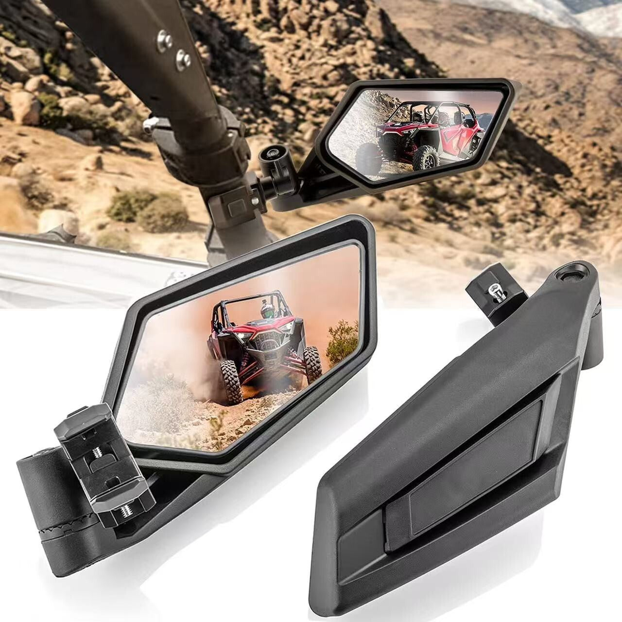 UTV 1.75-2 Adjustable Rear-View Side Mirrors For Can-Am Commander 800 1000 R