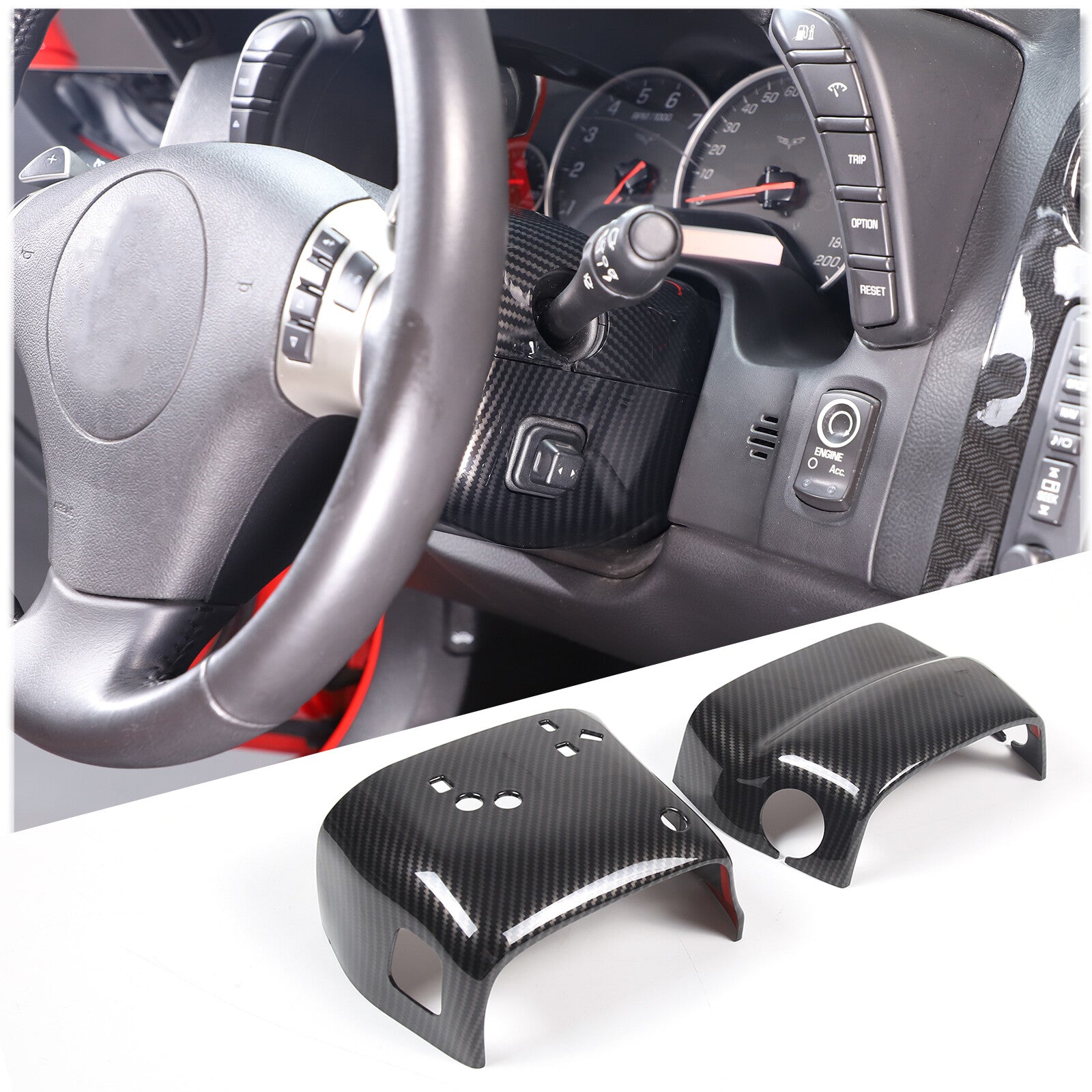 ABS carbon fiber center vent cover trim for Corvette C7 14-19 Q