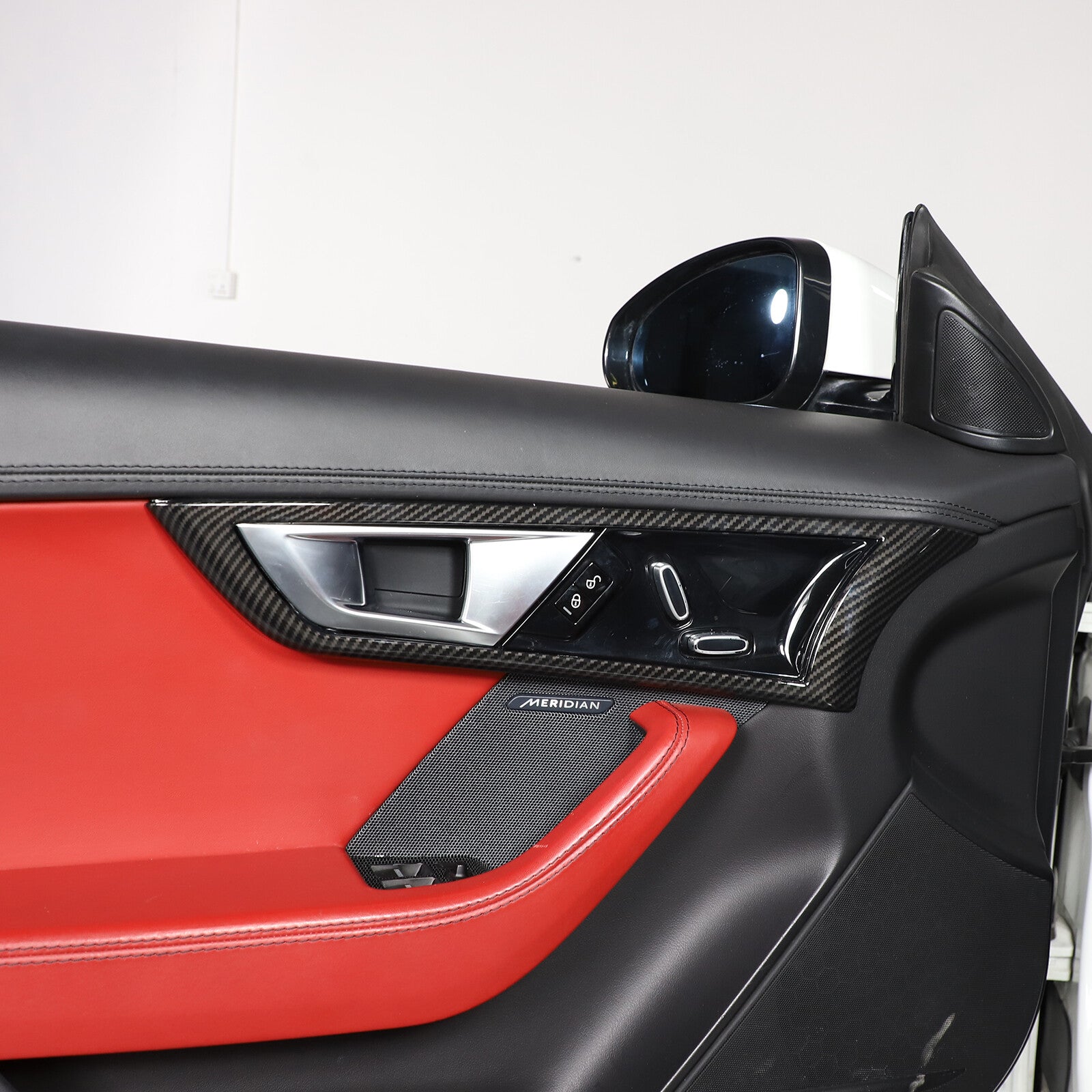 Red ABS Interior Door A-Pillar Vent Cover Trim for Corvette C7 2014-2019- v