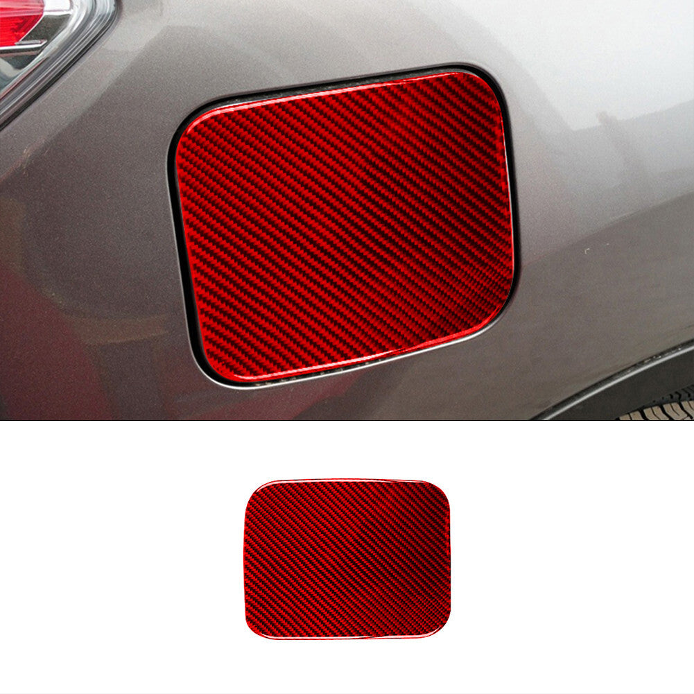 Red Carbon Fiber Fuel Tank Cap Panel Cover Trim for Nissan Rogue 2014-2016