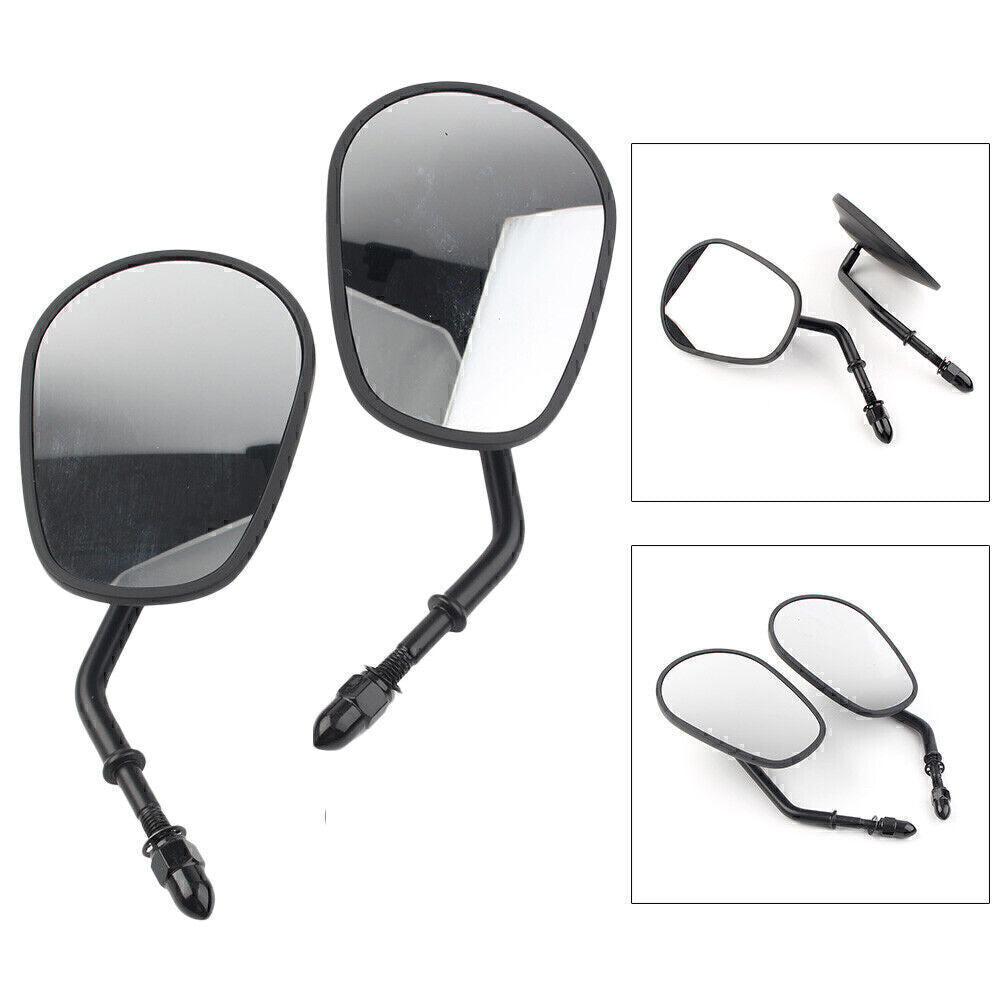 for Harley Touring Road Koing Black Handlebar Bike Rearview Bar End Side Mirror