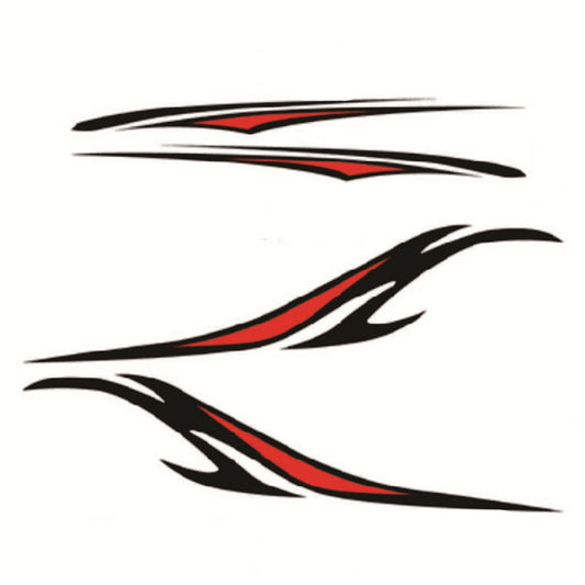 2Pcs Car Body Side Decals Sport Cool Graphic Vinyl Sticker Black/Red Decor Trim