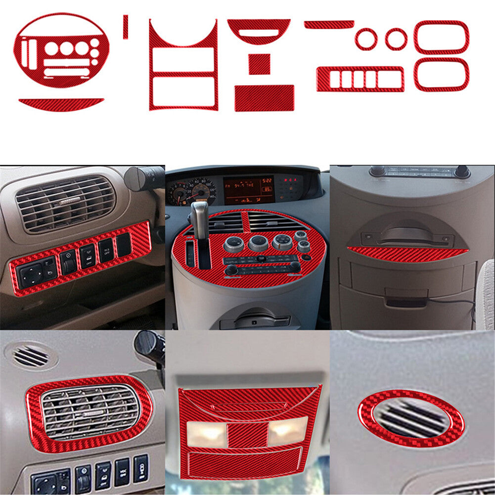 Red Carbon Fiber Climate Control Console Surround For Outlander 14-16 v