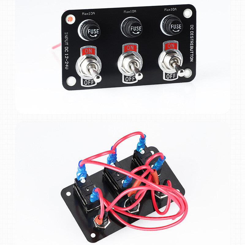 3-Gang joystick toggle switch metal panel 3-position 3-pin switch board - n