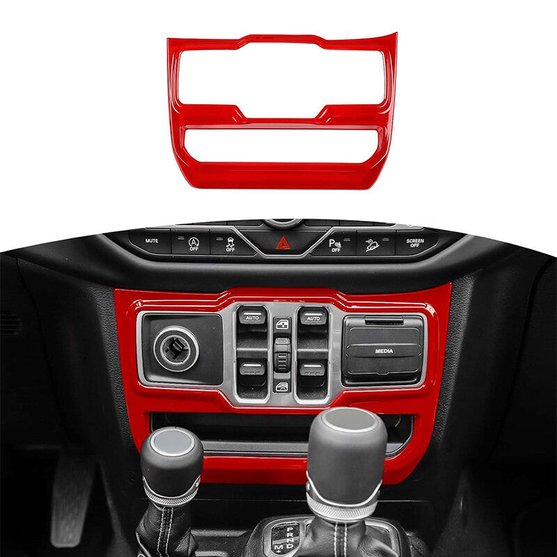 Red Center Dash Window Switch Panel Trim Cover Interior for Jeep for Wrangler JL JLU