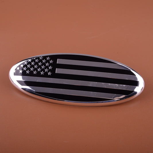 Fit for F150 Explorer 1x Front Oval Logo Emblem US Flag Cover Frame Trim v