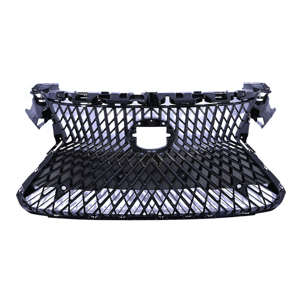 Front Grille W/Trim Molding Gloss Black Set For 2015-2017 for Lexus ES300H ES350