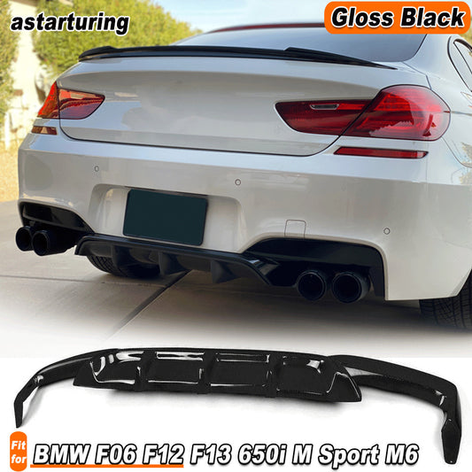 Glossy Black Rear Bumper Diffuser Lip for BMW F06 F12 F13 650i M Sport M6 12-16