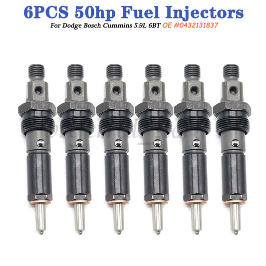 6-pack of 50hp fuel injector replacement parts for Dodge 5.9L diesel 0432131837- v