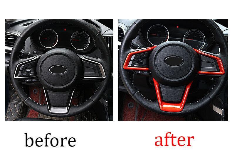 for Subaru Outback 2021-2023 Bright Orange Steering Wheel Switch Cover Trim 3PCS