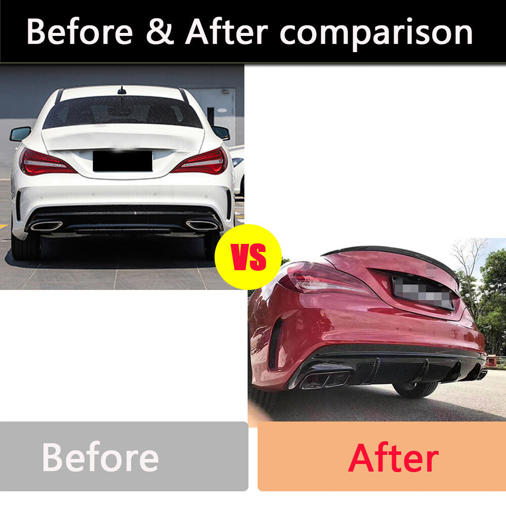 for Benz W117 CLA45 CLA250 13-19 Rear Bumper Diffuser Exhaust Tips Bracket Black