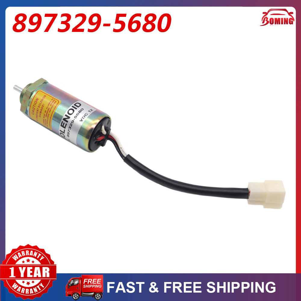 Fuel Shut Off Solenoid for Isuzu Engines 3LD1 3LD2 4LE1 3LB1 WR 12V 897329-5680