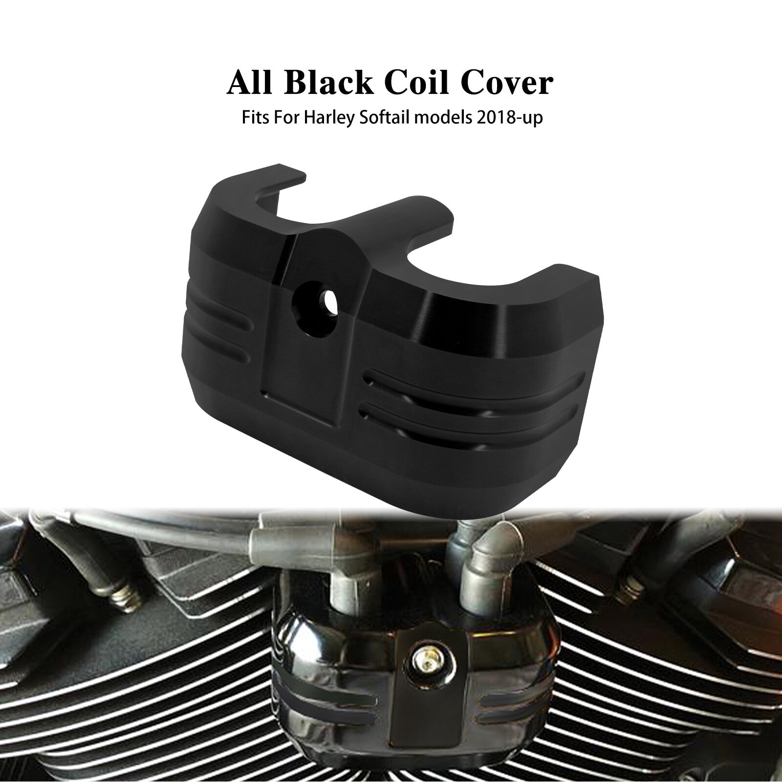 Black Aluminum Coil Cover Fit for Harley Softail Street Fat Bob Breakout 18-2024