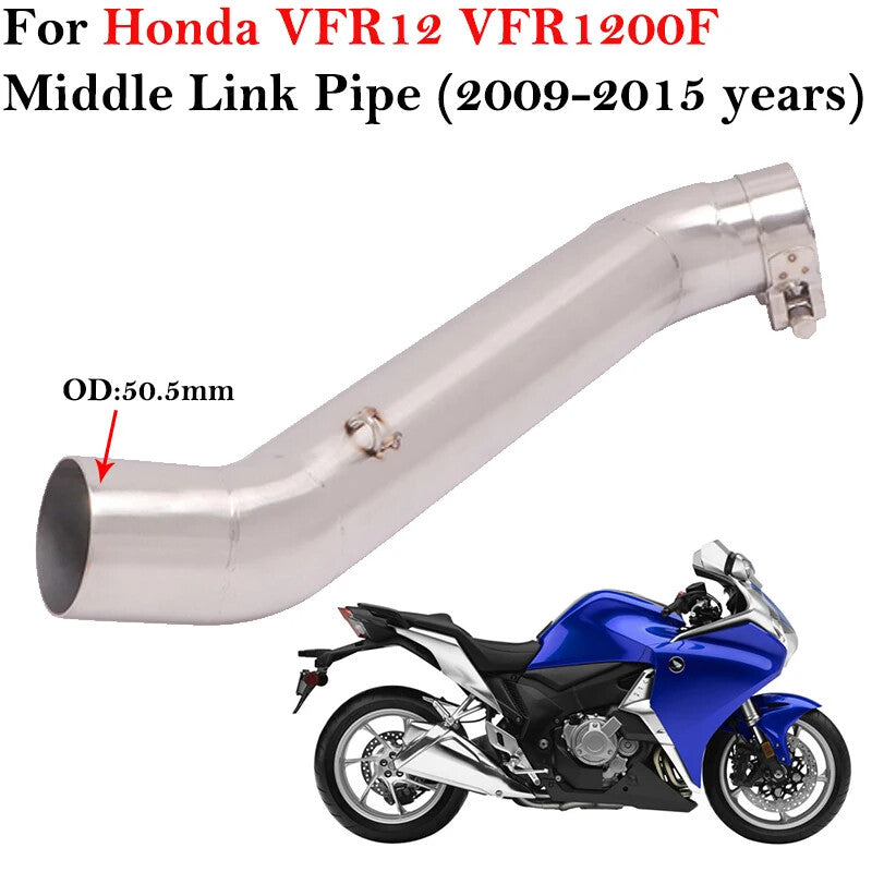 for Honda VFR 1200 2009-2015 Exhaust Escape Modify Mid Link Pipe 51mm Muffler