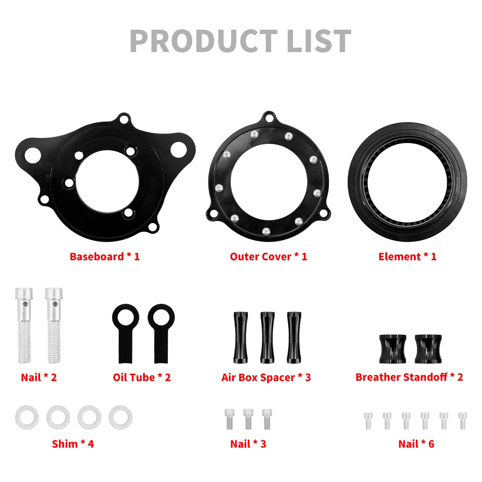 Clarity Air Cleaner Filter Red Intake for Harley Sportster 883 1200 48 72 04-22 Q