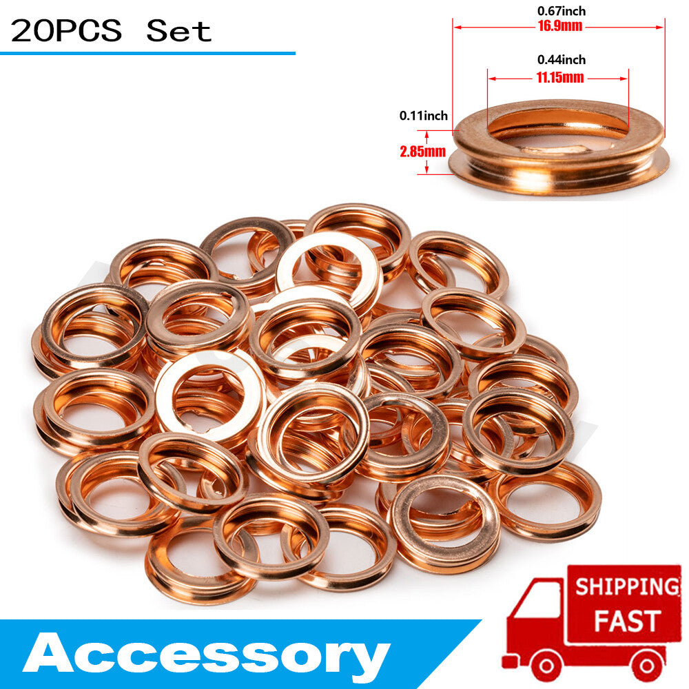 20-piece pack of metal oil drain plug crusher washing machine gaskets 11026-JA00A suitable for Nissan for Infiniti .