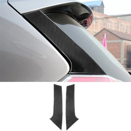 2X Carbon Fiber Rear Window Glass Sticker Cover Trim for Nissan Rogue 2014-2016